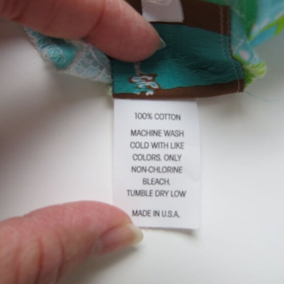 ANVY KIDS Girl's Blue & Green Retro Mod Ruffle Front Paula Shift Dress Size 7 - Picture 7 of 7